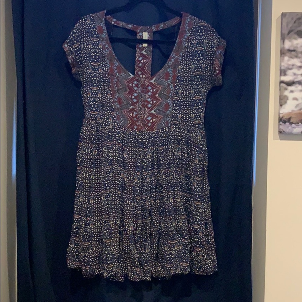 Free people patterned mini dress - size xs